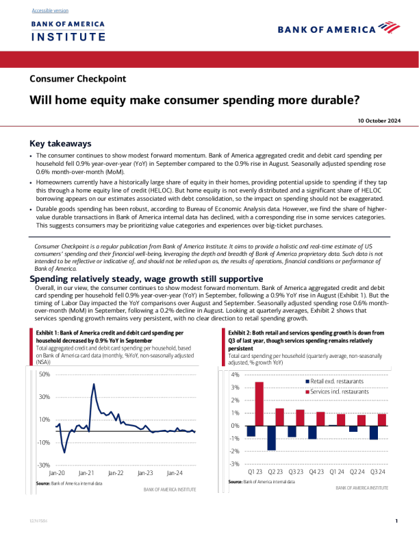 消费者检查站 ： 房屋净值会使支出更持久吗 ？