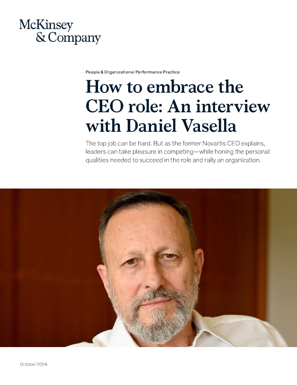 如何接受首席执行官的角色 ： 对 Daniel Vasella 的采访