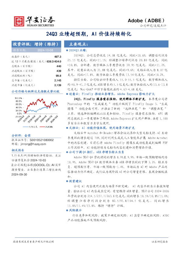 24Q3业绩超预期，AI价值持续转化