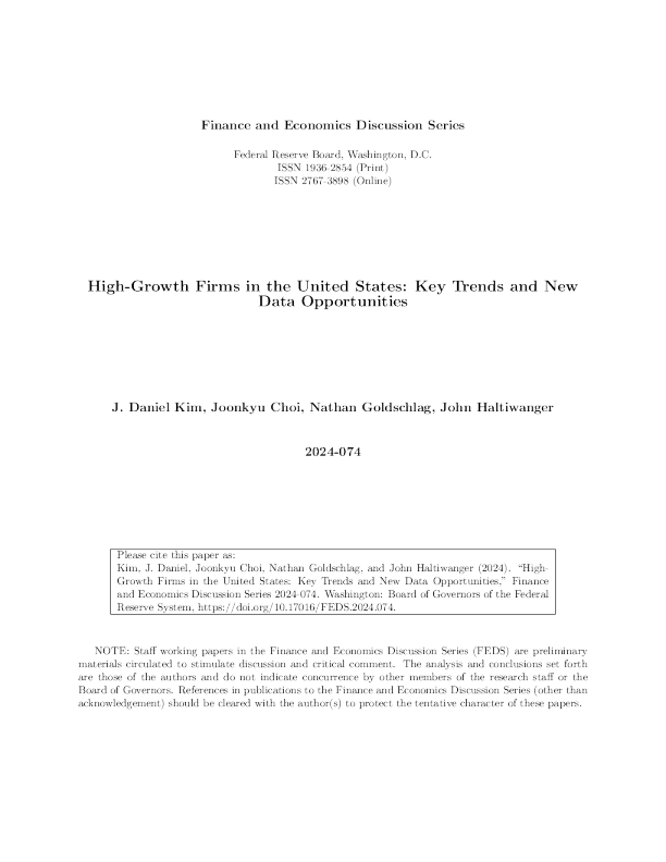 美联储美国高增长企业：主要趋势和新数据机遇 2024