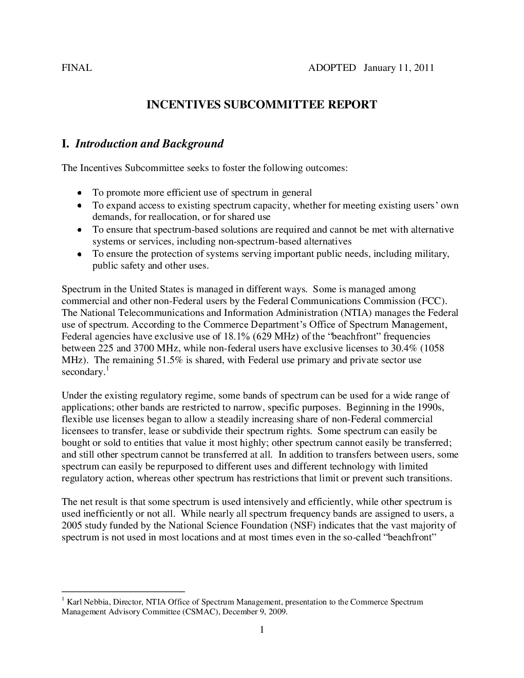 最终报告激励小组委员会