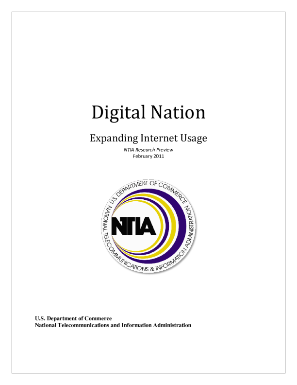 
数字国家扩大互联网使用：NTIA研究报告预览
