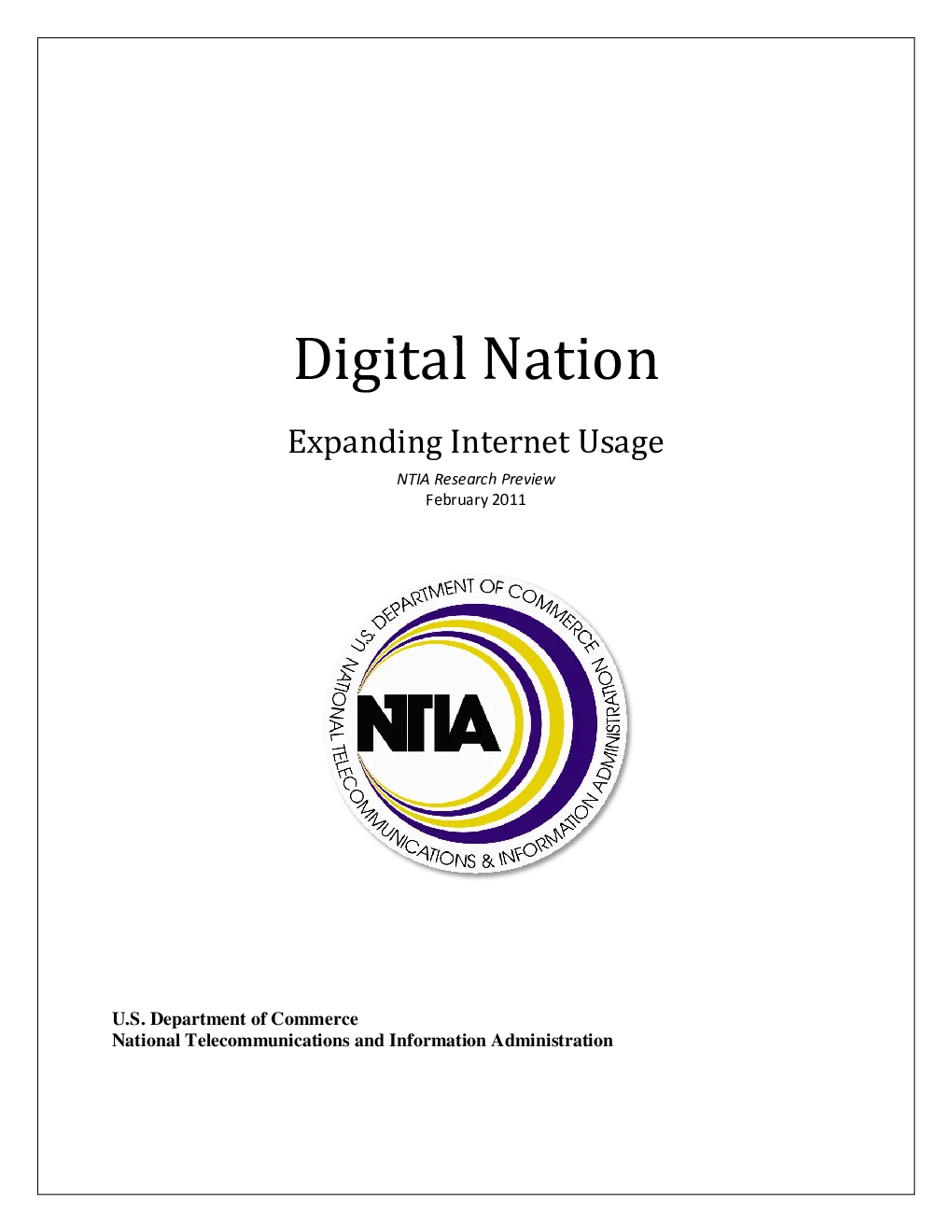 
数字国家扩大互联网使用：NTIA研究报告预览