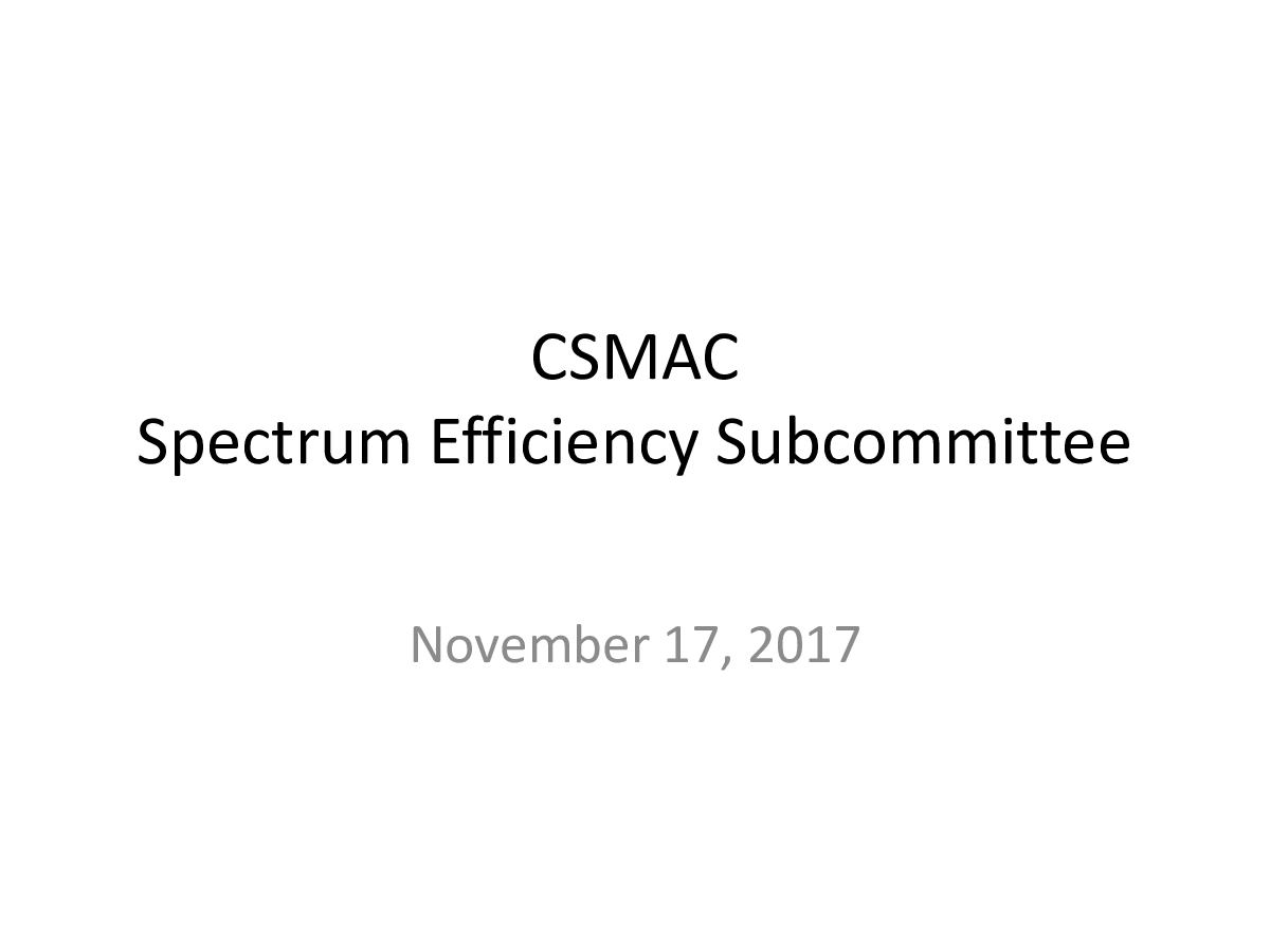 频谱效率小组委员会报告2017年11月