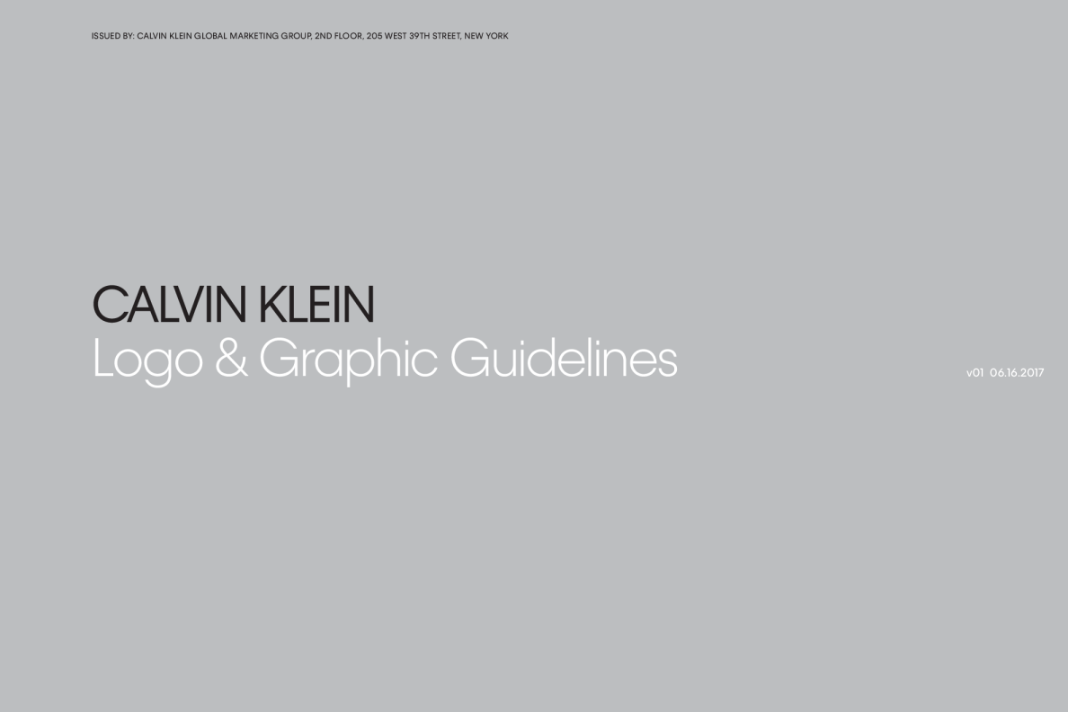 卡尔文·克莱恩CalvinKlein品牌手册