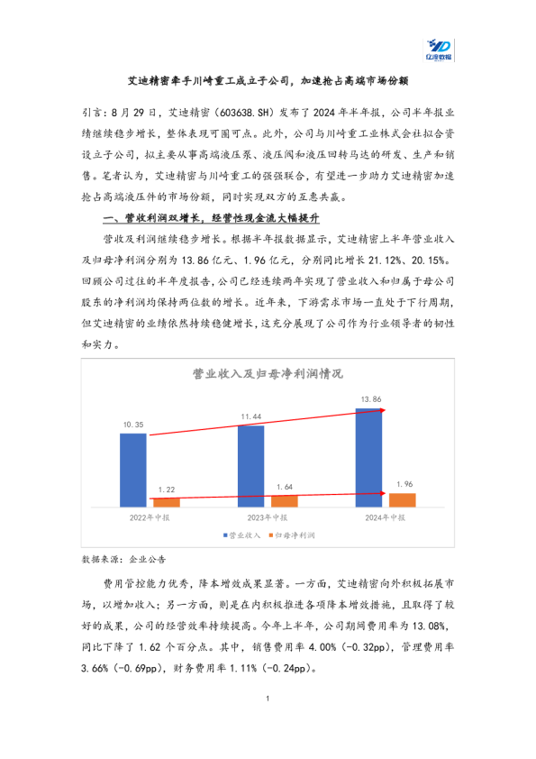 艾迪精密牵手川崎重工成立子公司，加速抢占高端市场份额