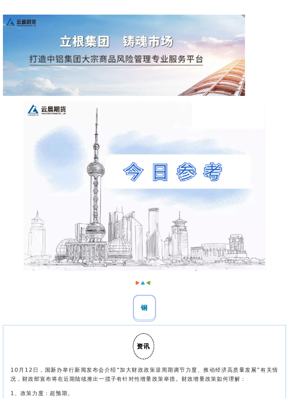 云晨研究 | 今日参考2024.10.15