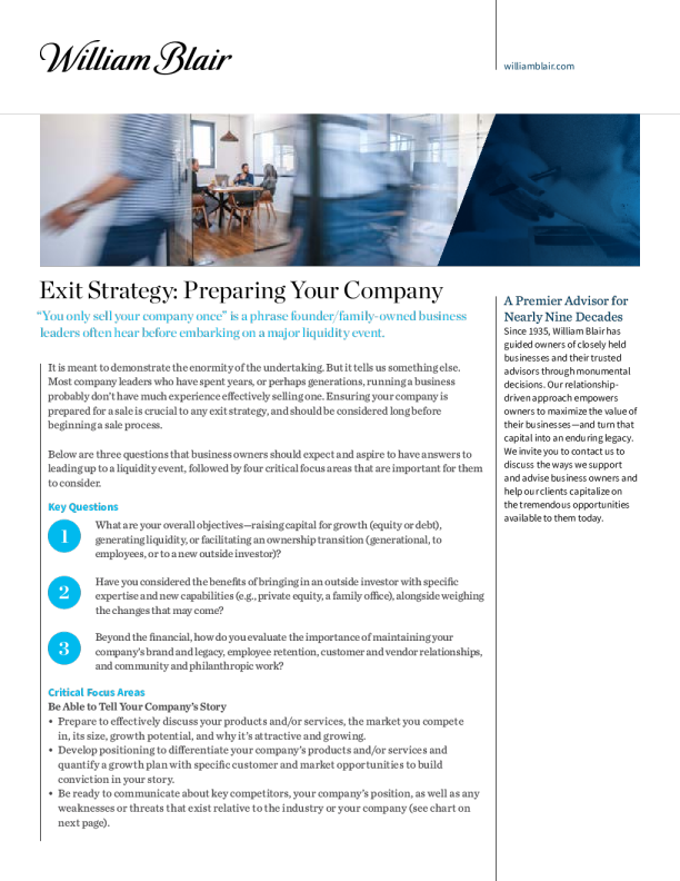 退出战略准备您的公司