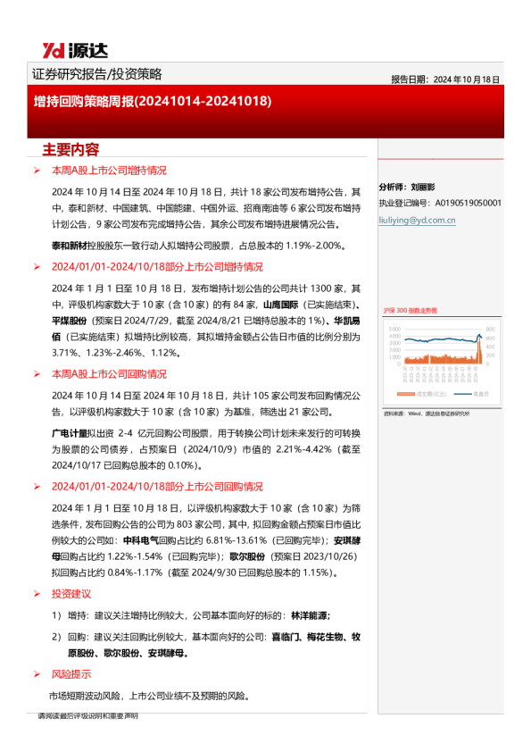 增持回购策略周报