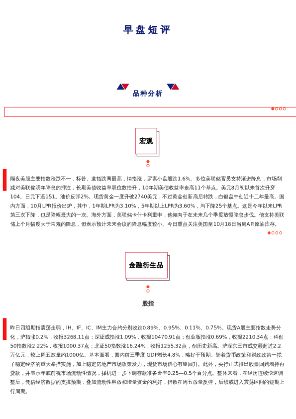上海中期期货——早盘策略20241022