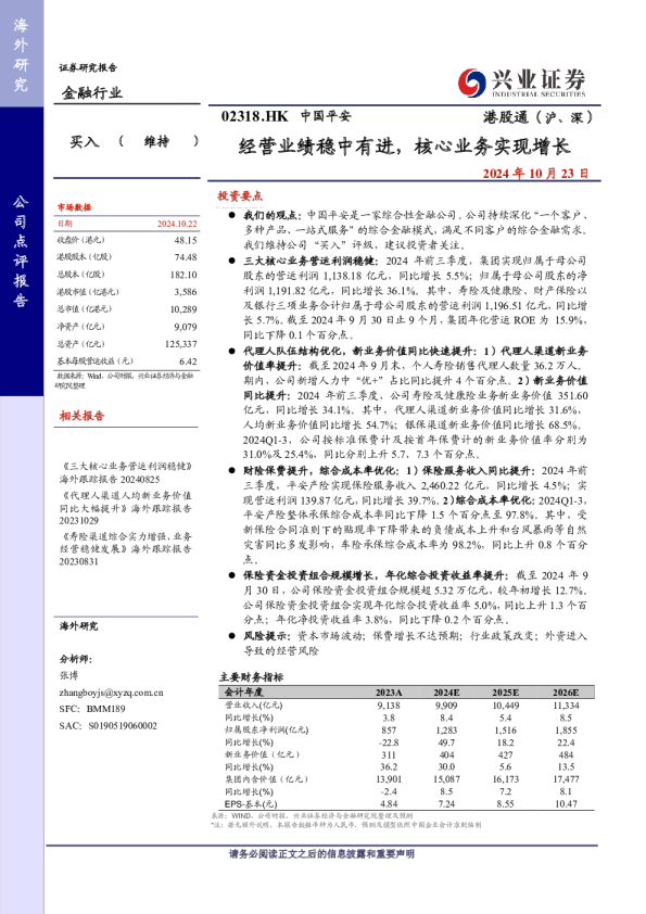 经营业绩稳中有进，核心业务实现增长