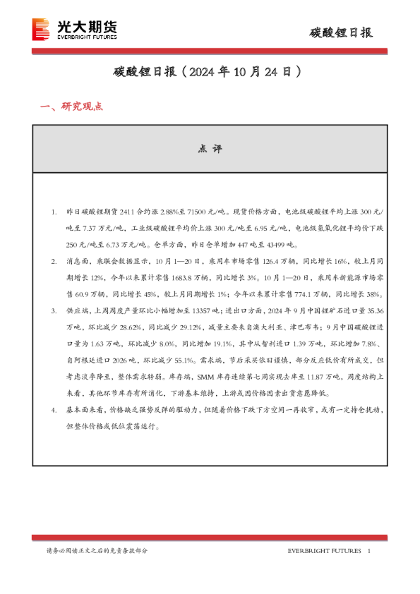 碳酸锂日报