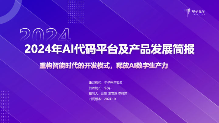 2024年AI代码平台及产品发展简报