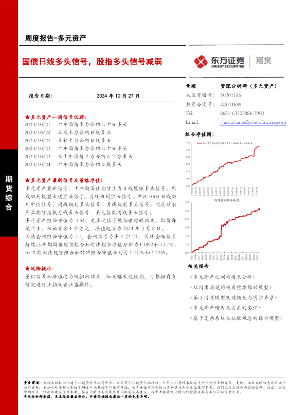 国债日线多头信号，股指多头信号减弱