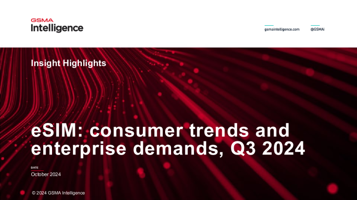洞察亮点–eSIM：2024年第三季度消费者趋势和企业需求