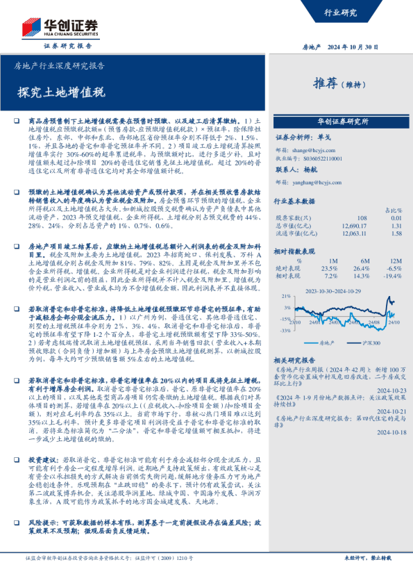 房地产行业深度研究报告：探究土地增值税