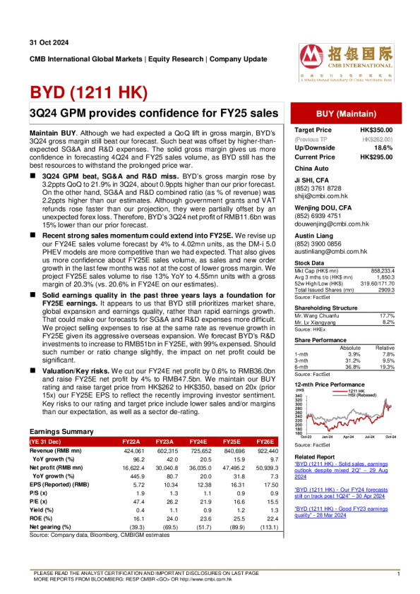 第三季度 GPM 为 FY25 销售提供了信心