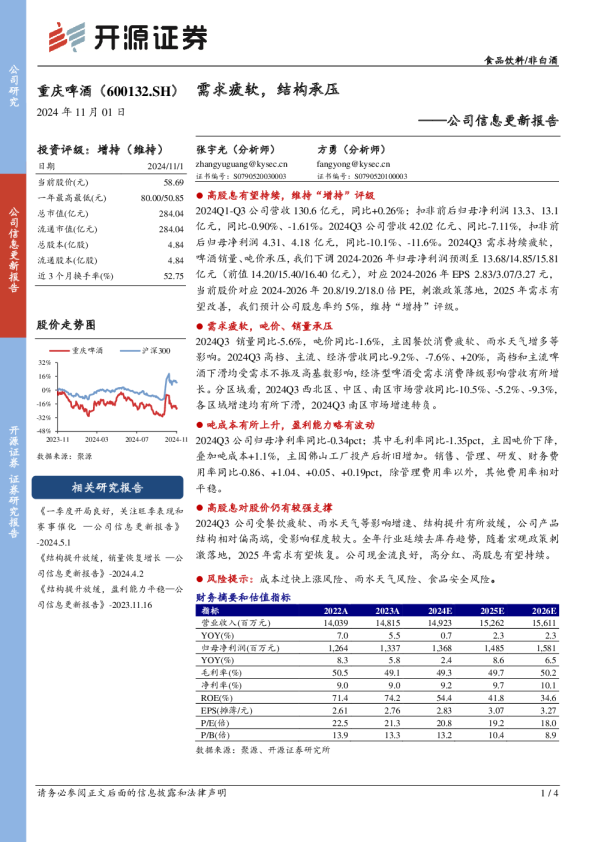 公司信息更新报告：需求疲软，结构承压
