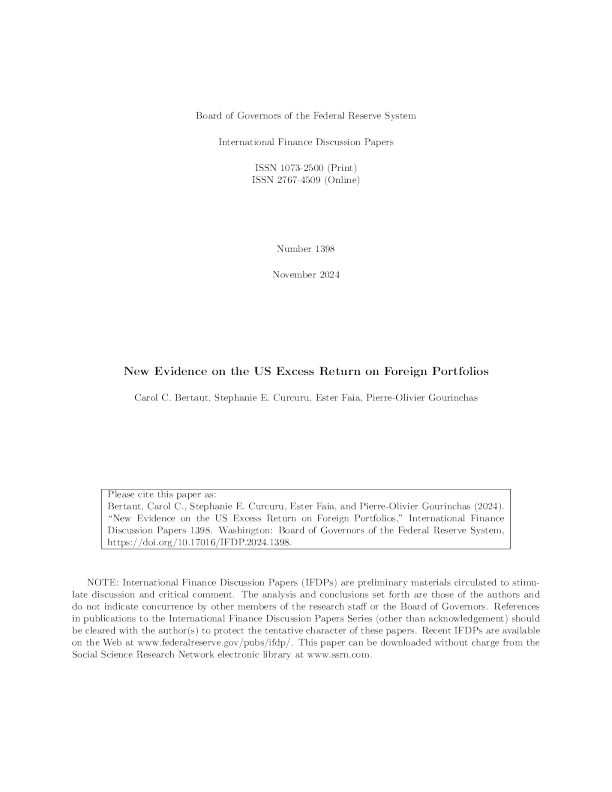 美国海外投资组合超额回报的新证据
