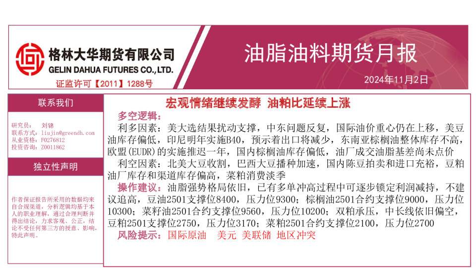 油脂油料月报