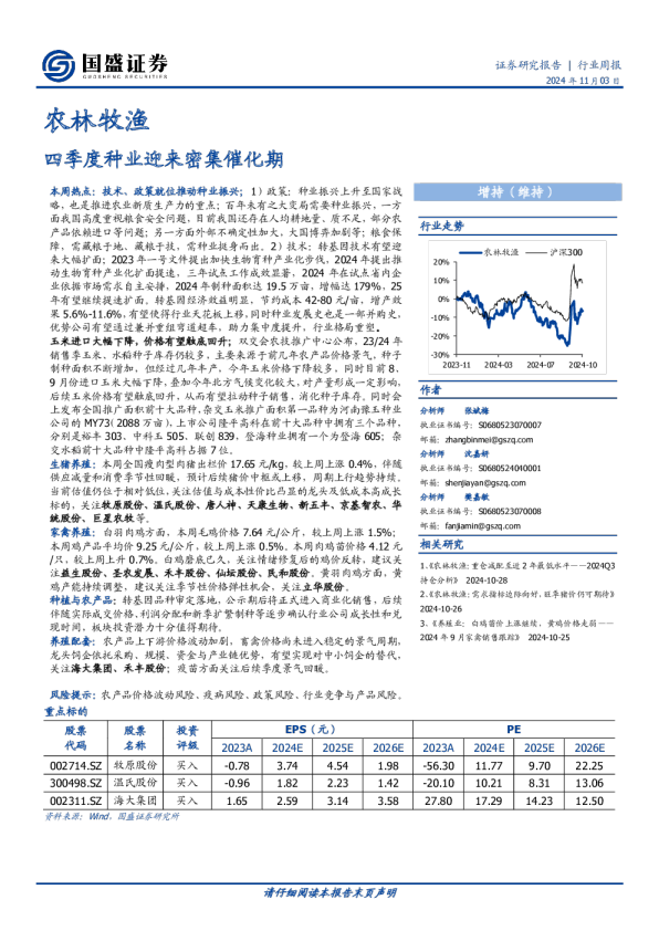 农林牧渔行业周报：四季度种业迎来密集催化期