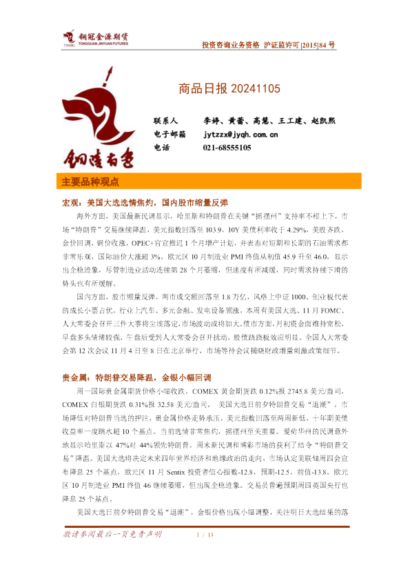 商品日报20241105