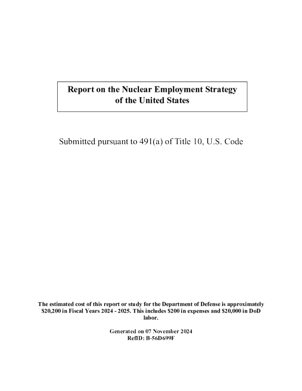 2024美国核部署战略报告