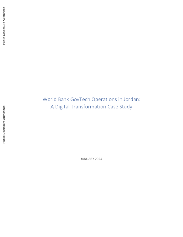 约旦世界银行政府技术运营：数字化转型案例研究2024