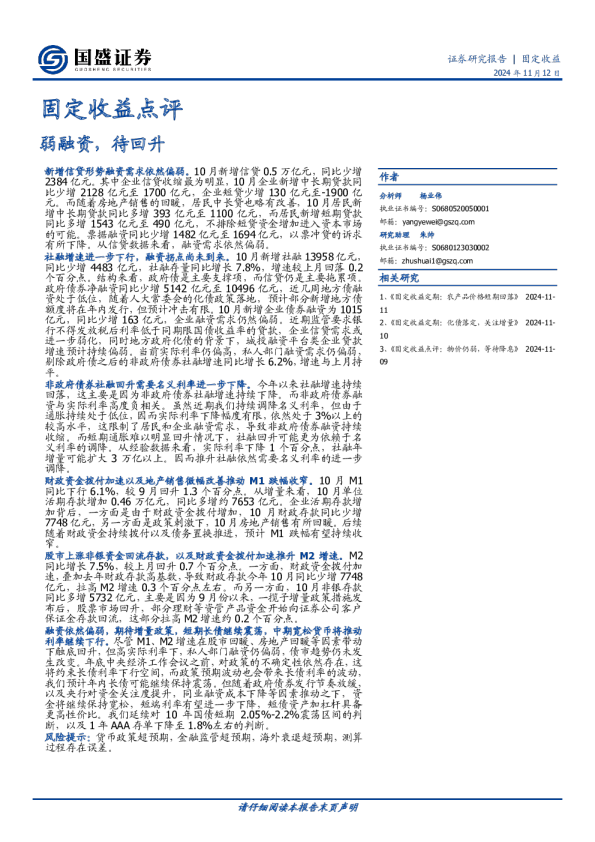 固定收益点评：弱融资，待回升