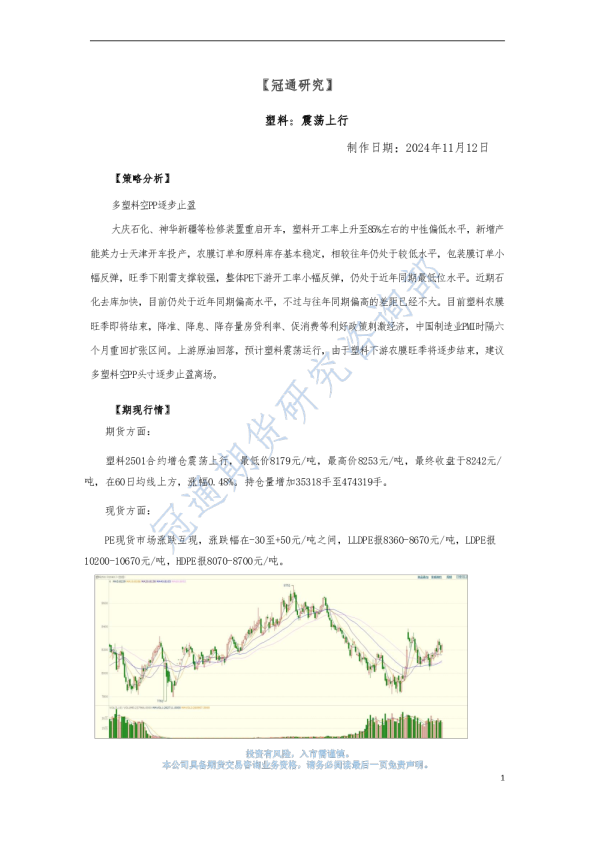 塑料：震荡上行