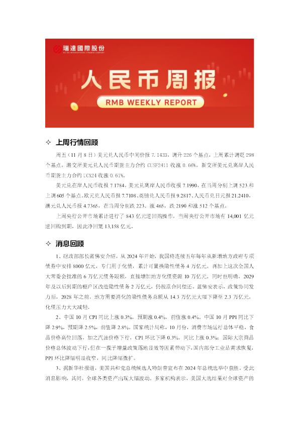 人民币期货周报