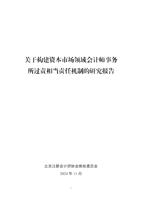 关于构建资本市场领域会计师事务所过责相当责任机制的研究报告