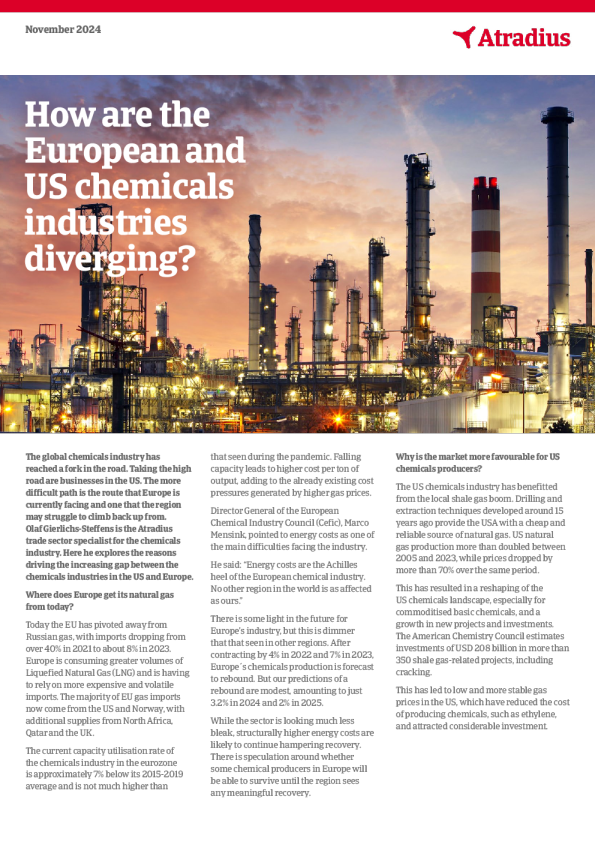 欧洲和美国的化学工业是如何分化的？