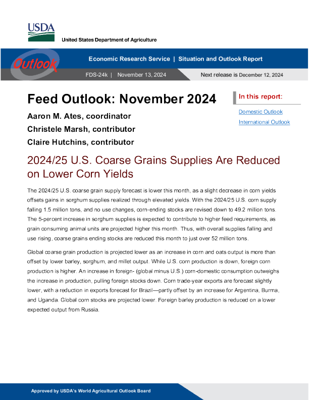 USDA Feed Outlook 2024.11. 13