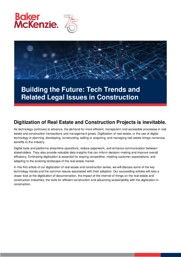 构建未来 ： 建筑技术趋势及相关法律问题