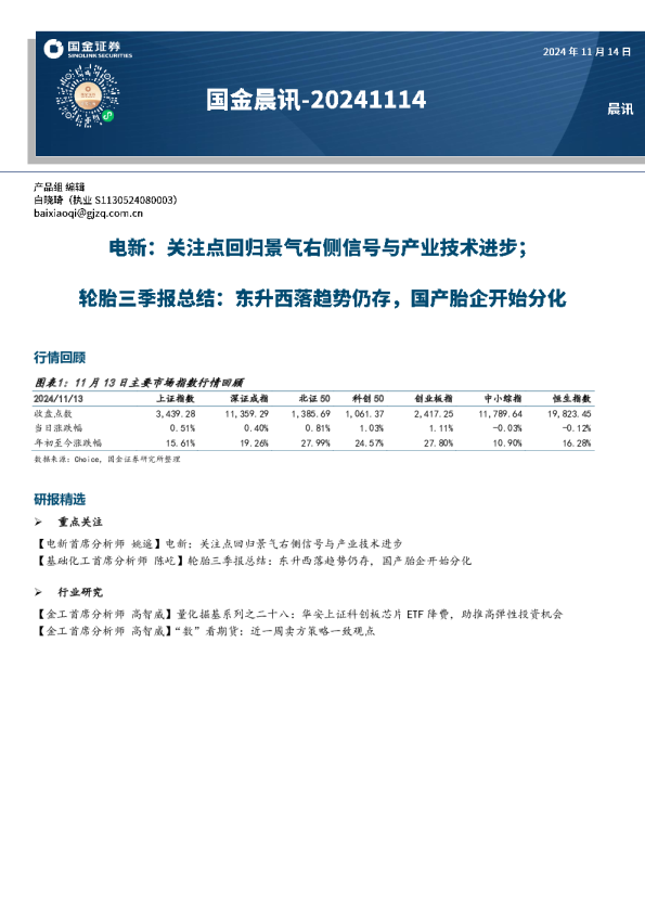 国金晨讯20241114