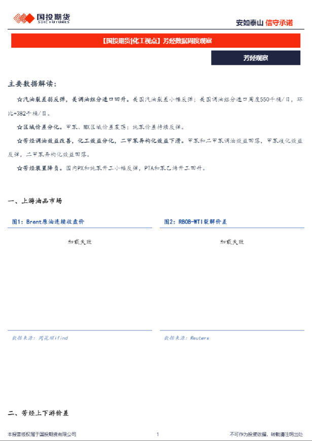 【化工视点】芳烃数据周度观察