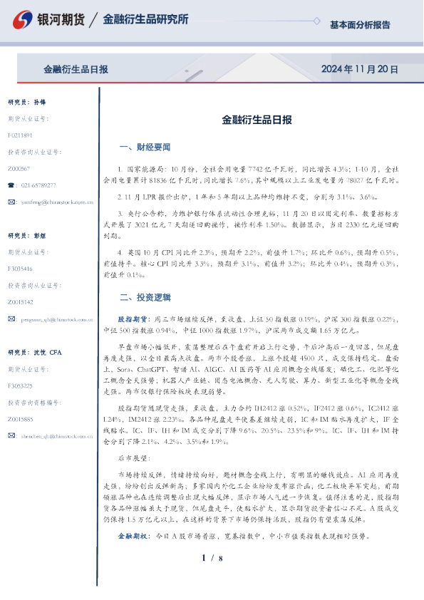 银河期货金融衍生品日报