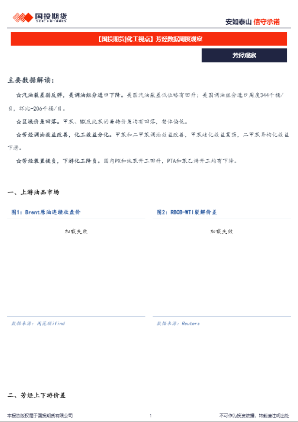 【化工视点】芳烃数据周度观察