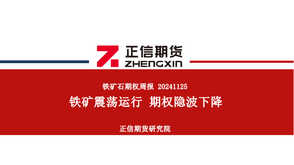 铁矿石期权周报：铁矿震荡运行 期权隐波下降
