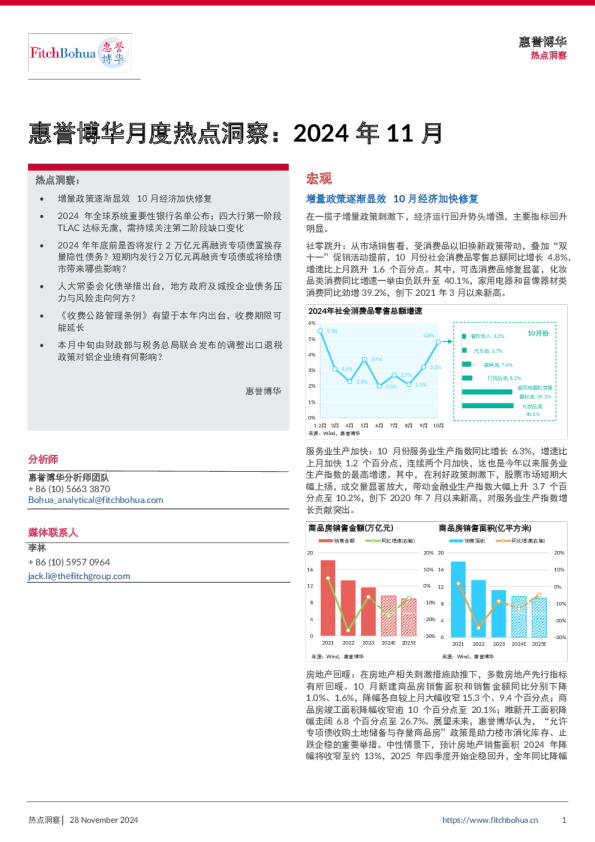 惠誉博华月度热点洞察：2024年11月