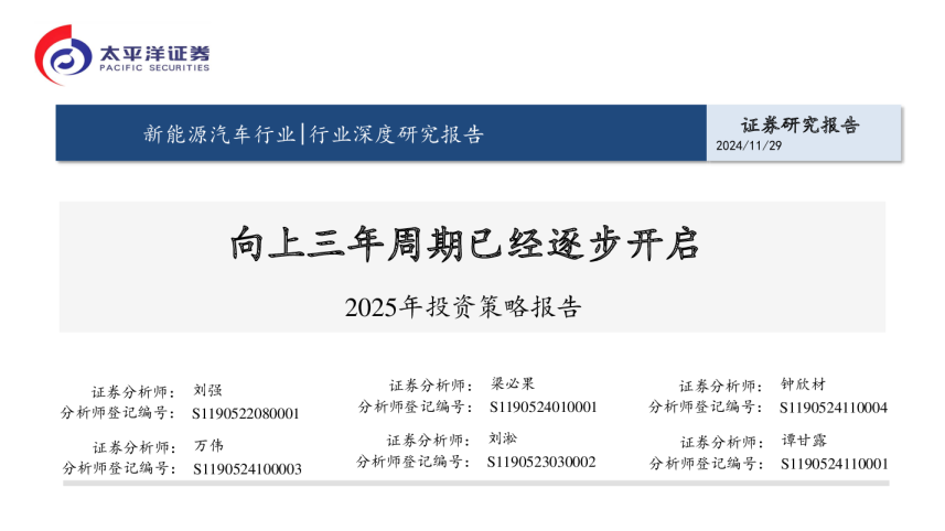 2025年投资策略报告：向上三年周期已经逐步开启