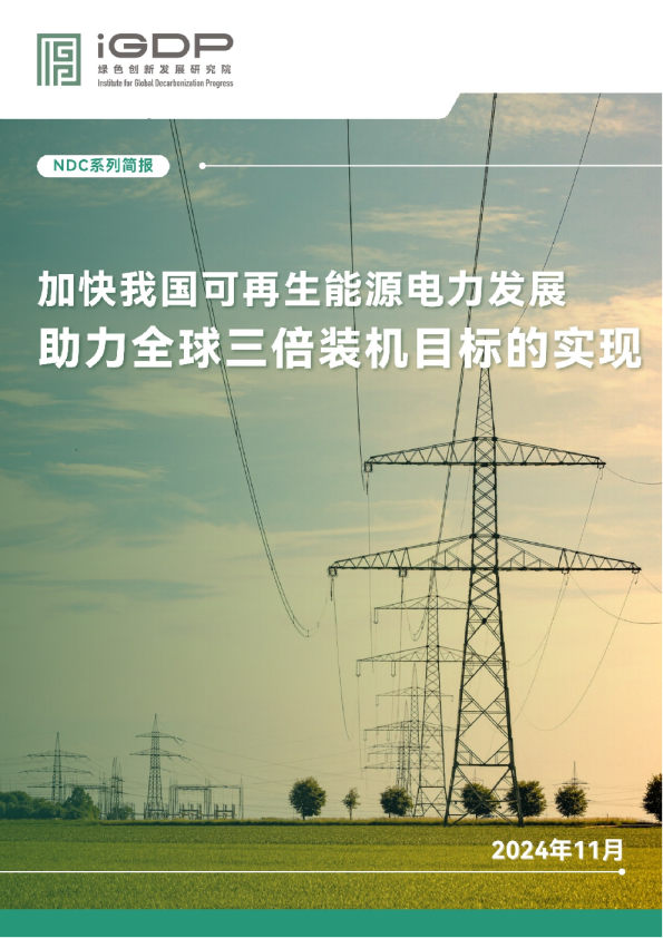 加快我国可再生能源电力发展 助力全球三倍装机目标的实现