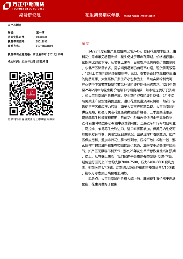 花生期货期权年报