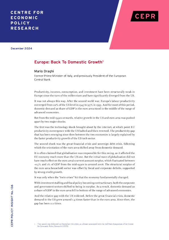 欧洲：回归国内增长