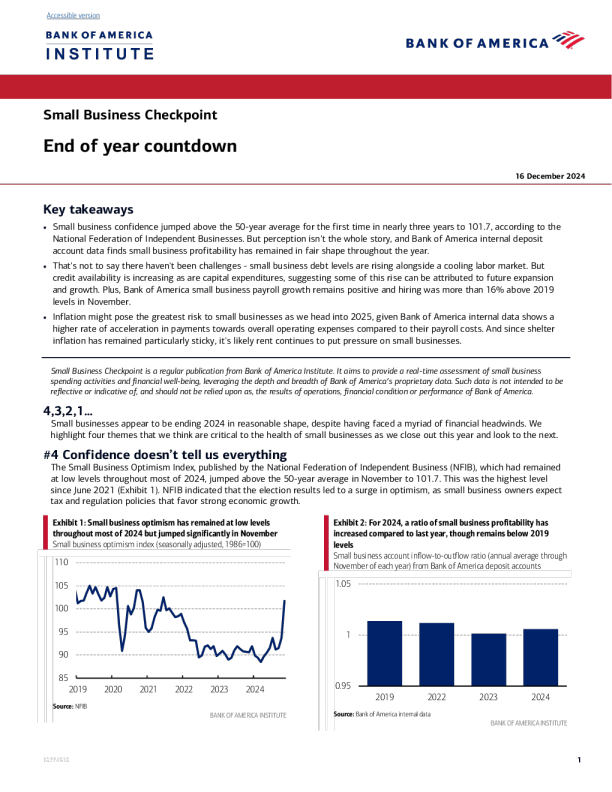 小企业检查站 ： 年底倒计时