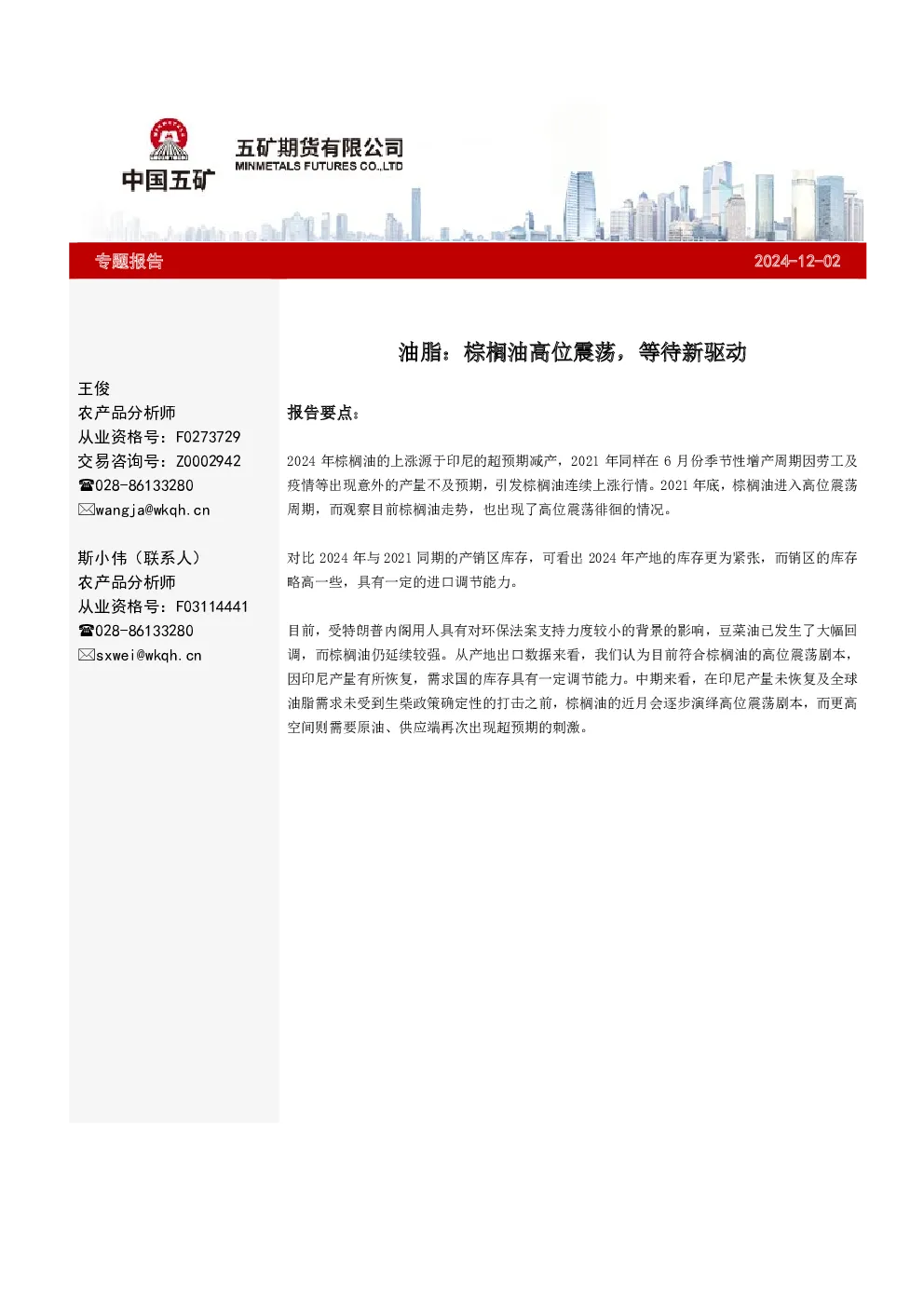 报告封面