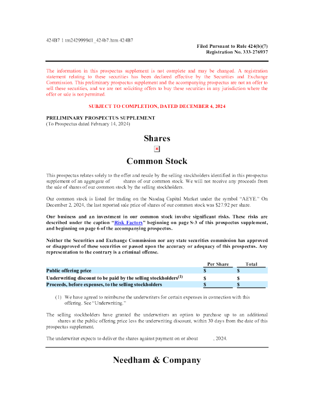 AudioEye Inc 美股招股说明书(2024-12-04版)