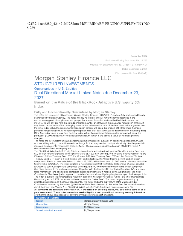 摩根士丹利美股招股说明书(2024-12-05版)