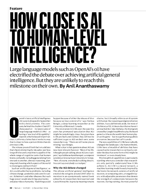 人工智能距离人类水平智能有多近？